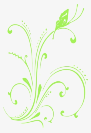 How To Set Use Green Butterfly Scroll Svg Vector - Butterfly Clipart Black And White Border