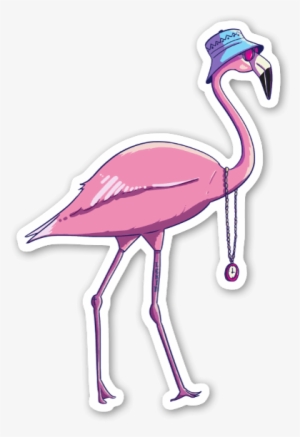 Street Flamingo Sticker - Sticker