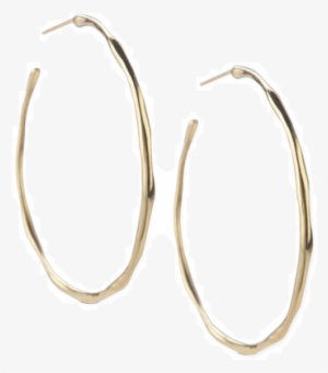 Yellow Gold Squiggle Hoop Earrings - Gold