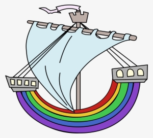 Rainbow Boat Vector Clipart Image - Facultad De Derecho Unprg
