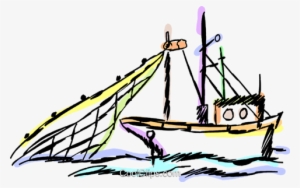 Commercial Fishing Boat Royalty Free Vector Clip Art - Commercial Fishing Boat Clipart Png