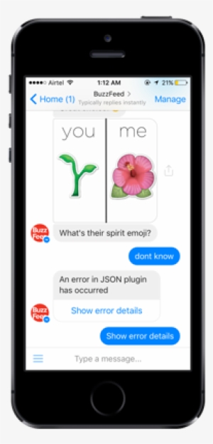 This Is Facebook Messenger Which Doesn't Allow Restricted - Chatbot On Iphone Screen