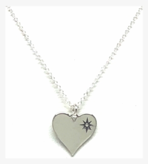 Heart With Compass Star Necklace - Locket