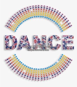 Colorful Dance Logo Iron-on Glitter Rhinestone Transfer - Logo