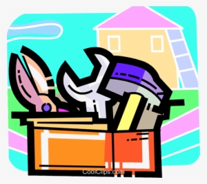 Caja De Herramientas Con Un Martillo, Llave Inglesa - Tool