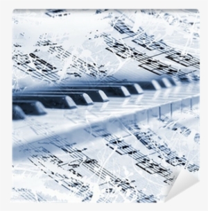 Teclas De Piano Con Notas Musicales Wall Mural • Pixers® - Carte Da Parati Note Musicali