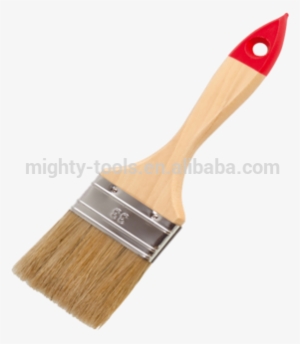 Natural White Bristle Paint Brush With Red Tip Varnished - Paintbrush