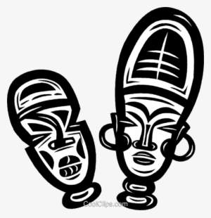 African Masks Royalty Free Vector Clip Art Illustration - Mascaras Africanas Em Png