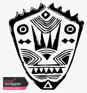 Vintage African Mask Template - Emblem