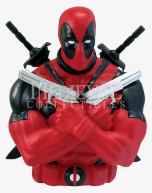 If Two Crossed Pistols, Two Crossed Katana, And A Masked - Deadpool Bust Bank