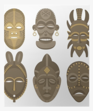 Colorful African Masks Drawings