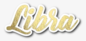Libra Gold Lettering Vinyl Sticker - Emblem