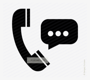 Vector Icon Of Telephone Handset With Chat Bubble - Hörer Clipart