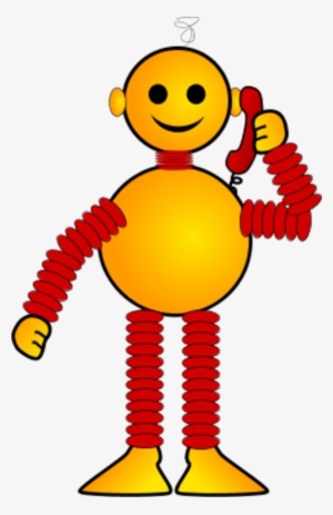 Robot Talking On Telephone - Png Cartoon Robot Jpg