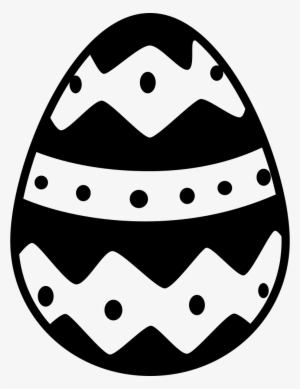 Easter Egg With One Horizontal Straight Line And Two - Easter Egg Vector Black And White