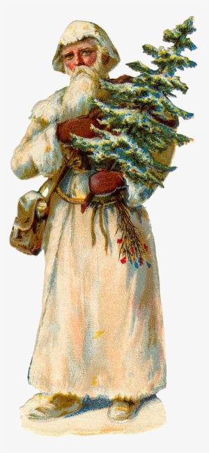 Vintage Victorian Christmas Die Cut Clip Art - Vintage Santa Claus Png