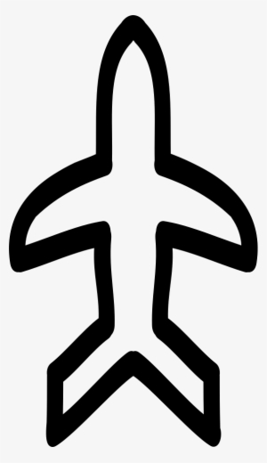 Airplane Hand Drawn Outline Pointing Up Comments - Icon