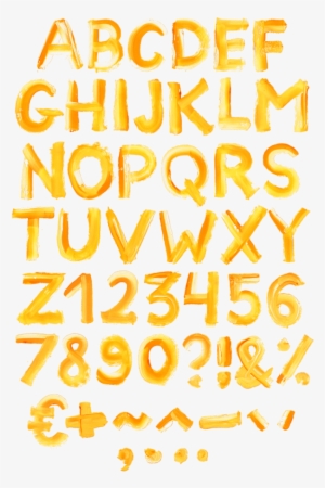 Brushpaint Yellow Font - Letter