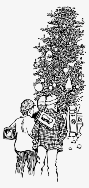 Christmas Tree Computer Icons Download Line Art Christmas - Vector En Blanco Y Negro Navidad