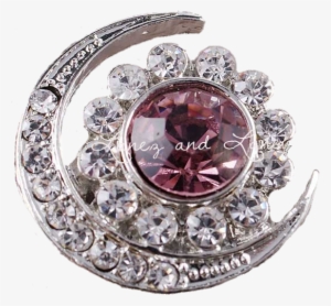 Purple Moon Lg Snap - Brooch