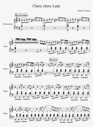 Chery Chery Lady Sheet Music Composed By Modern Talking - Sheet Music