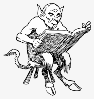 Big Image - Satan Reading A Book