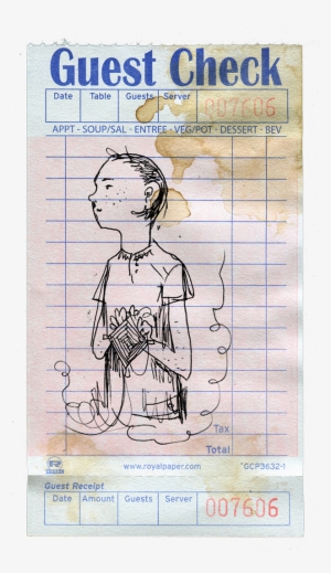 Her Forehead Was Placed Against The Sleeve Of Her Coat - Single Copy Guest Checks G3616 (5,000 Checks)