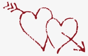 Heart, Red, Outline, Love, Valentine - Hearts With Arrows Through Them