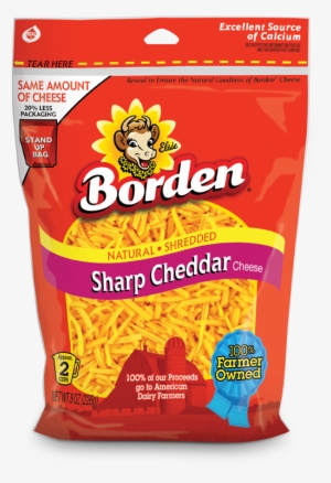 Sharp Cheddar Shreds - Borden Cheddar Cheese Shredded