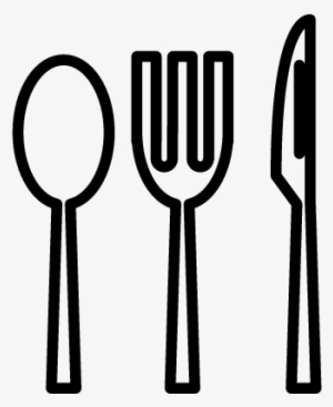 Eating Tools Three Black Silhouettes Vector - Spoon Fork Knife Icon Png