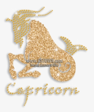 Cool Capricorn Symbol Iron-on Rhinestone Motif - Capricorn