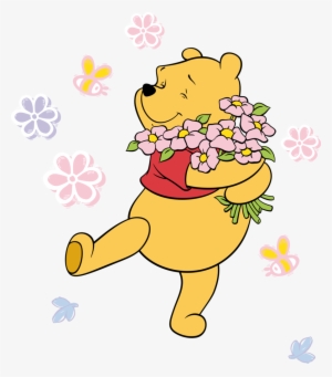 Png Image Information - Winnie The Pooh With Flowers