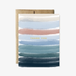 Foil Ocean Stripes Thank You Card - Leather