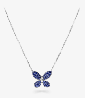 A Graff Pavé Butterfly Sapphire And Diamond Pendant - Necklace