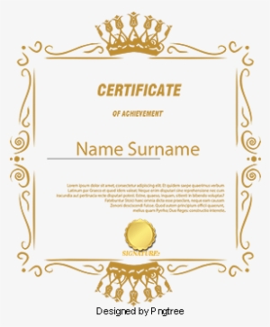 European Style Horizontal Version Of The Certificate, - Diploma