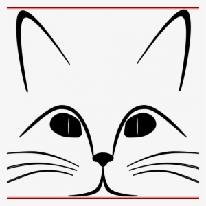 Small Size - Clip Art Outline Of A Cat Face Png