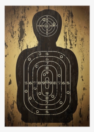 Target Human Silhouette With Bullet Holes Poster • - Silhouette