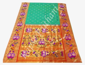 1461481507 Brocade Swan With Flower Border - Kapse Paithani Yeola