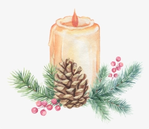 Hand Painted Christmas Candle Png Transparent - Christmas Day