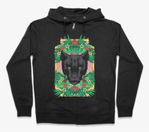 Lurking Panther Zip Hoodie - Introvert Hoodie