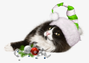 Christmas Kitten Png Christmas Picture Freeuse Library - Dessin Chat Noel