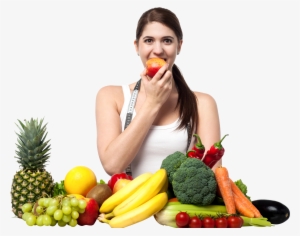 Girl With Fruits Png Image