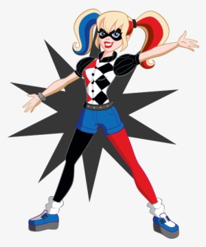 Dc Superhero Girls Harley Quinn Png Clipart Black And - Name Dc Superhero Girls