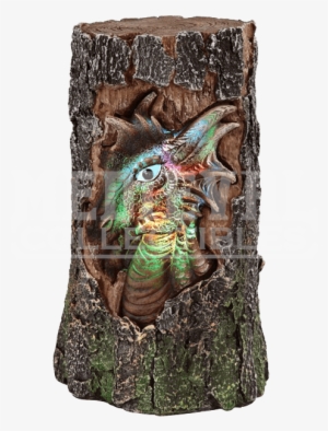 Dragon Head Led Tree Trunk Statue - Stealstreet Green/yellow Dragon Head Led Light Tree