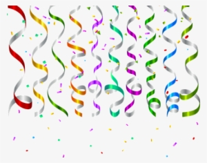 Red Confetti, Confetti, Ribbon, Red - Birthday Party Background Design Png