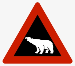 Open - Polar Bear Road Sign