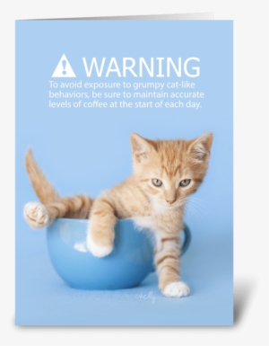 Grumpy Coffee Kitten Lol Greeting Card - Your Computer Is Infected