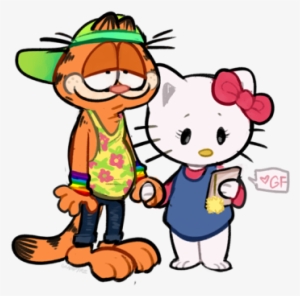 Vector Library Download Best Tumblr Theyre At Pride - Garfield And Hello Kitty