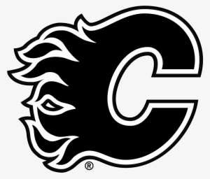 Calgary Flames Logo Black & White Transparent - Calgary Flames Logo Black