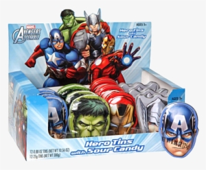 Marvel Avengers Heroes Tin With Sour Candy - Marvel Heroes Avengers Mini Tin 12 Count 0.35 Oz